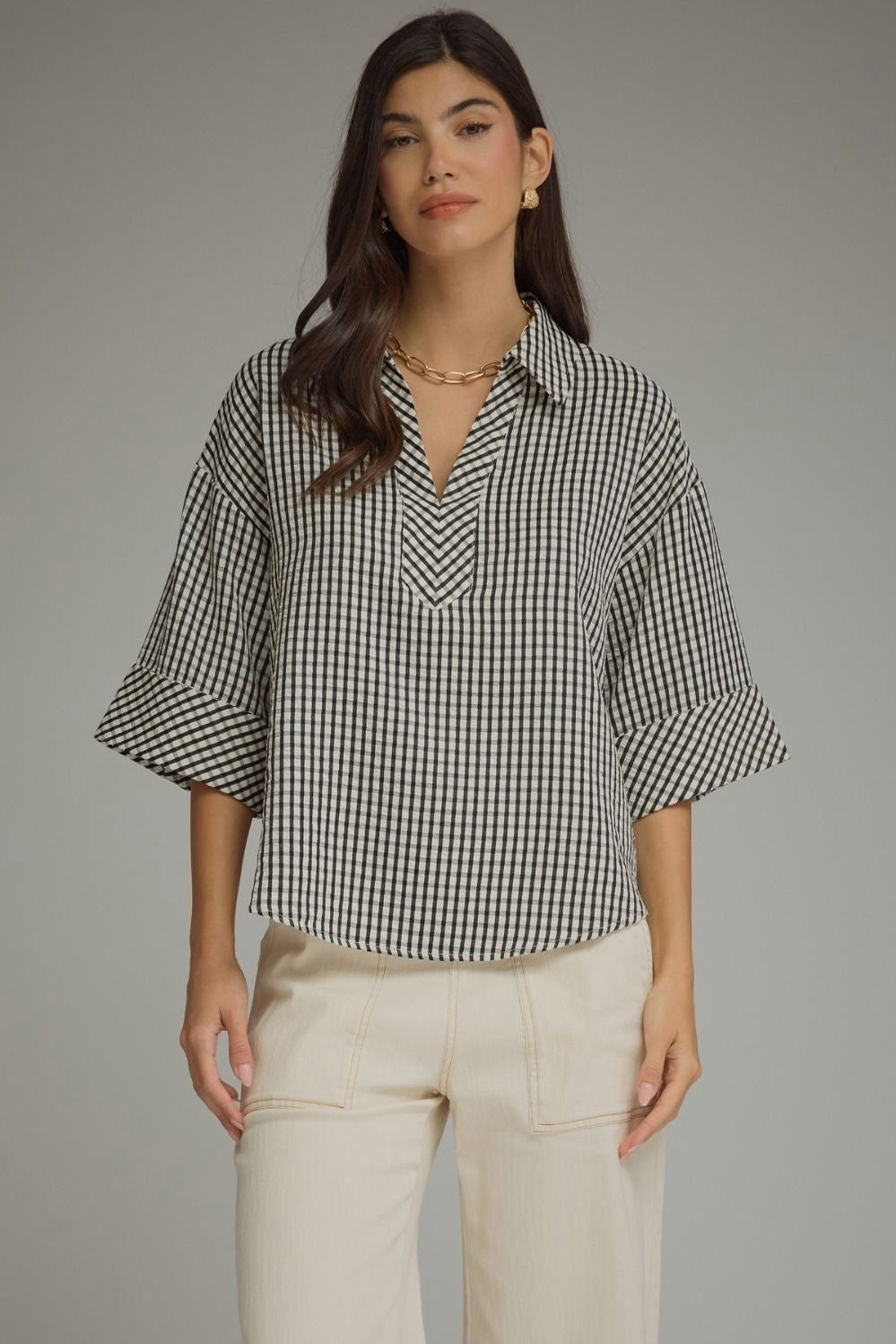 Bernice Gingham Top