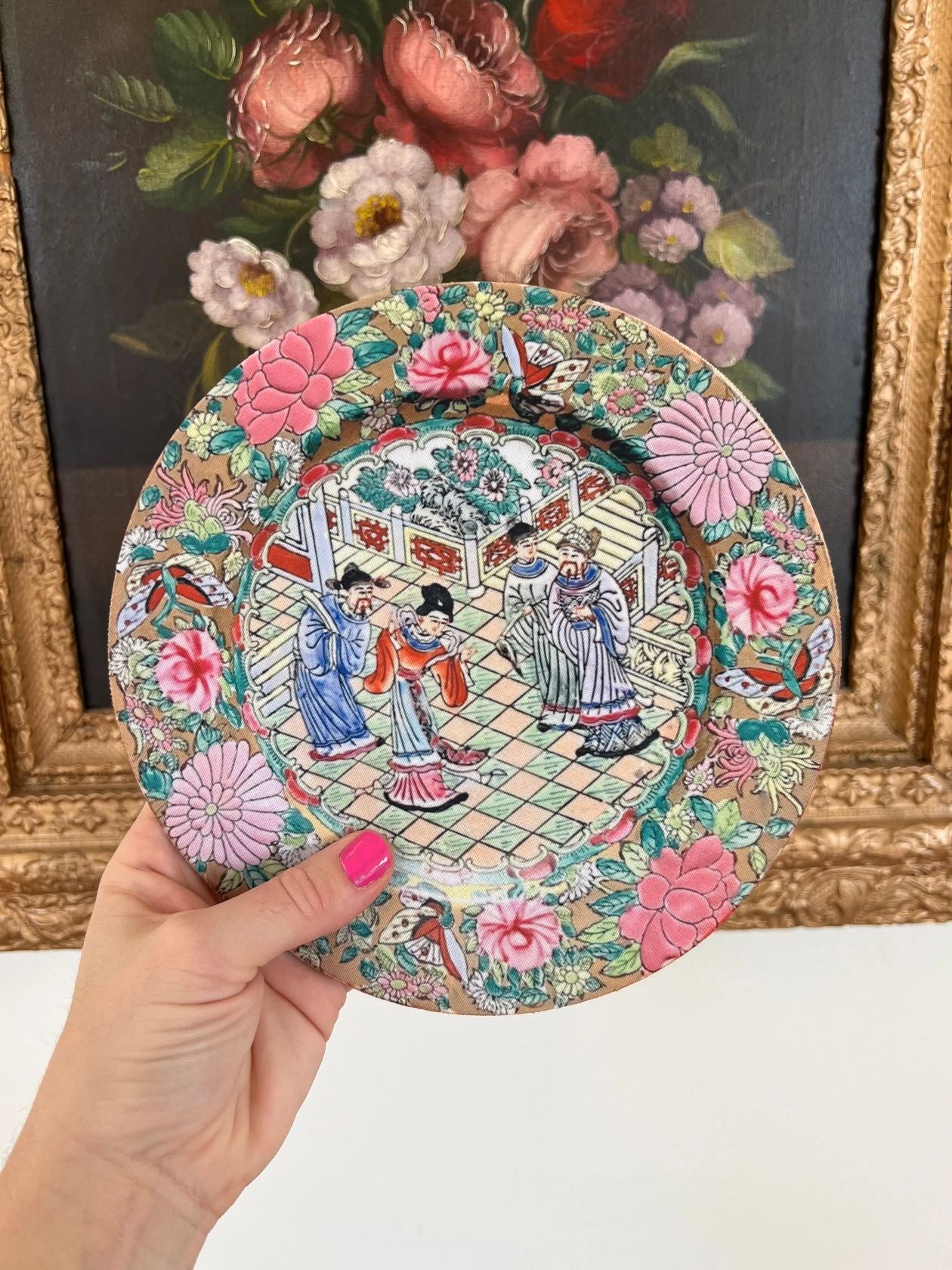 Floral Medallion China Plate Mousepad