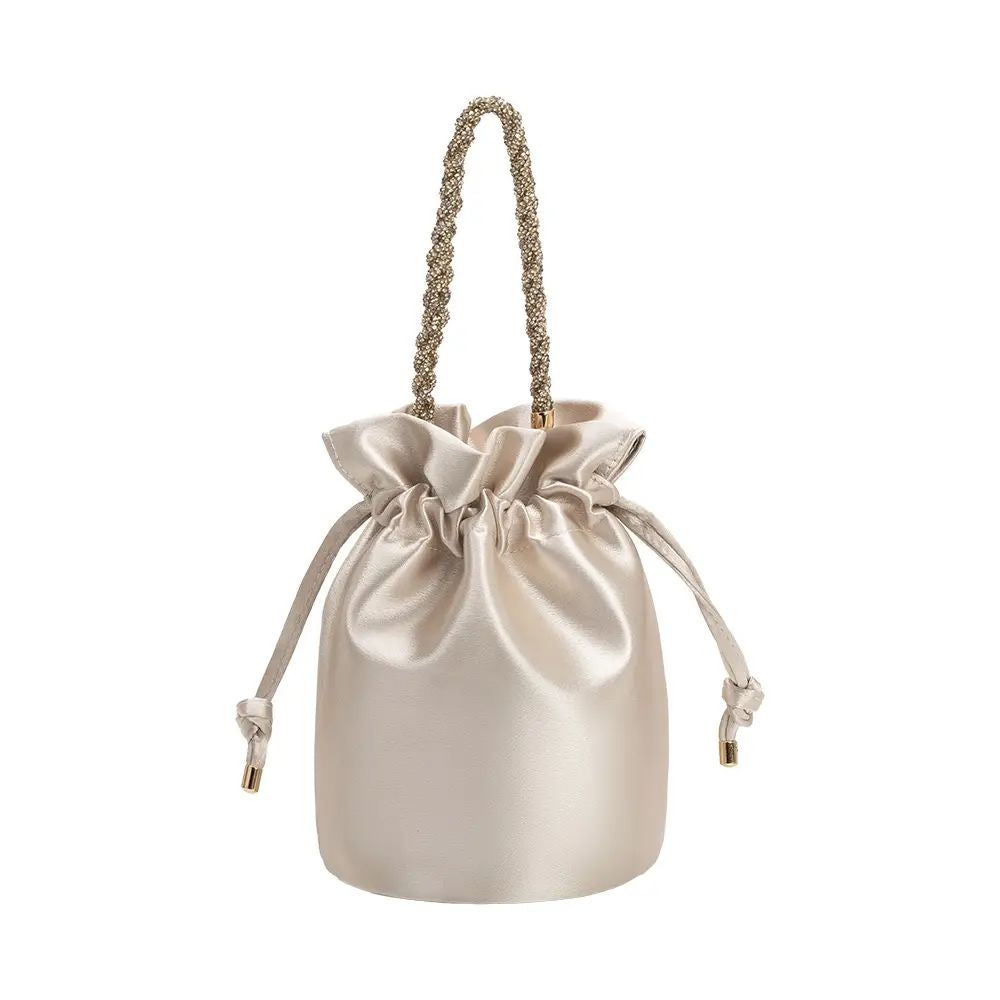Jeane Champagne Satin Bag