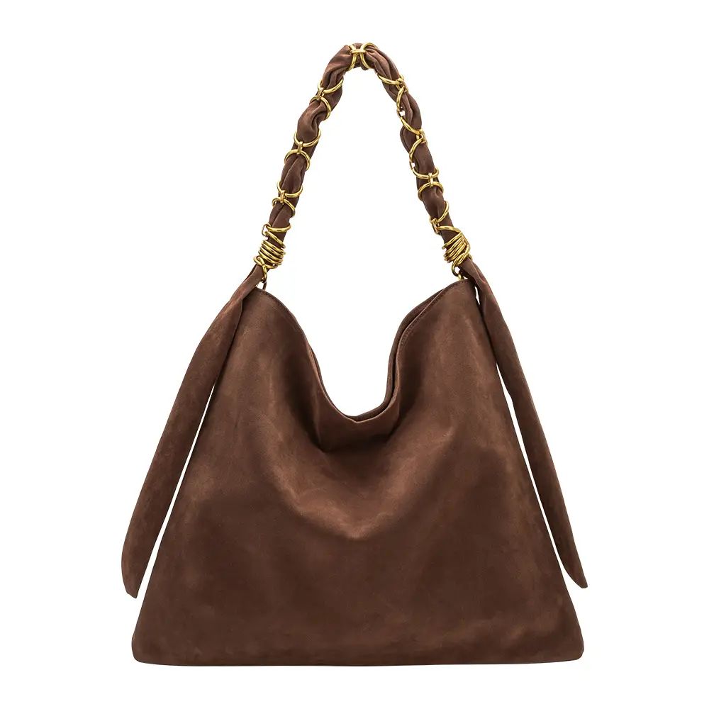 Venus Chocolate Suede Tote Bag