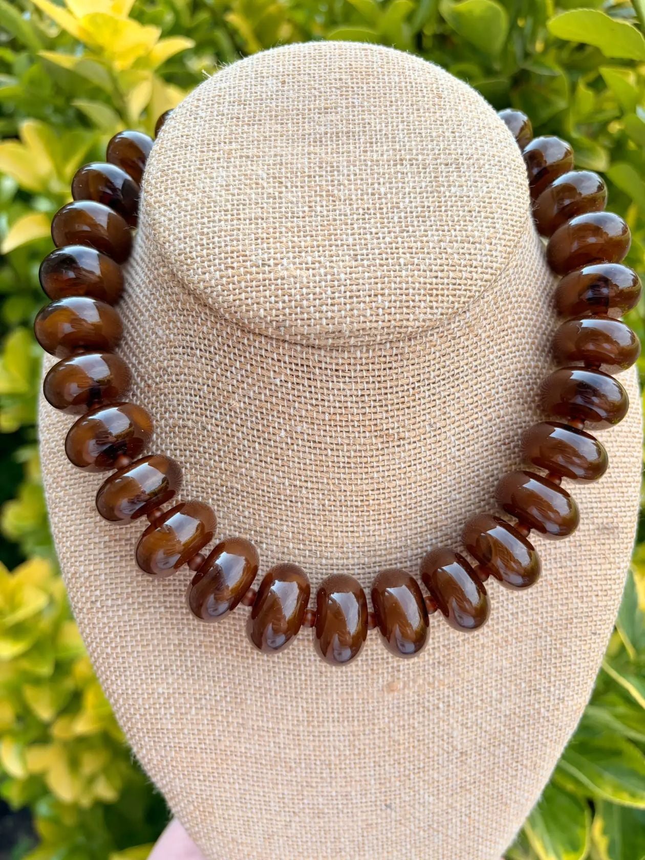 Dark Brown Rory Rondelle Necklace