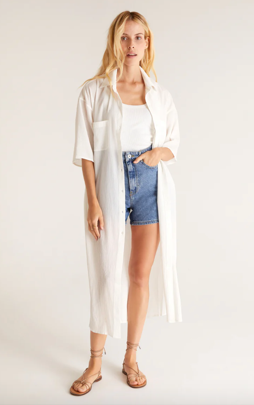 LINA BUTTON UP DUSTER Z Supply
