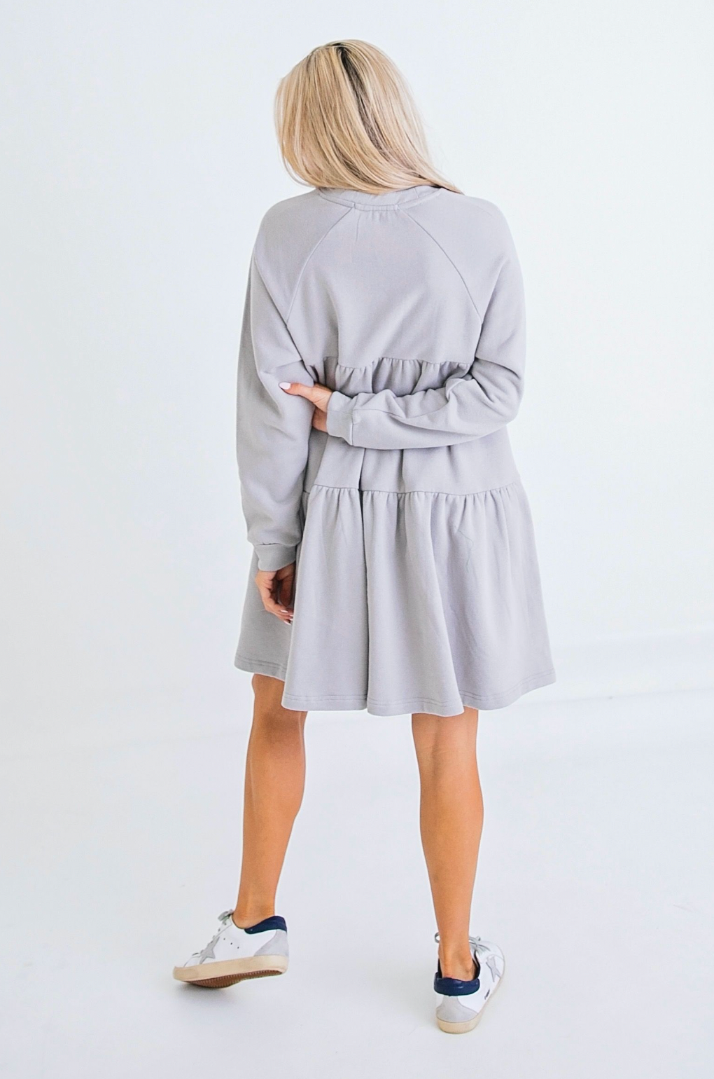 Grey Solid Tier Dress | Karlie