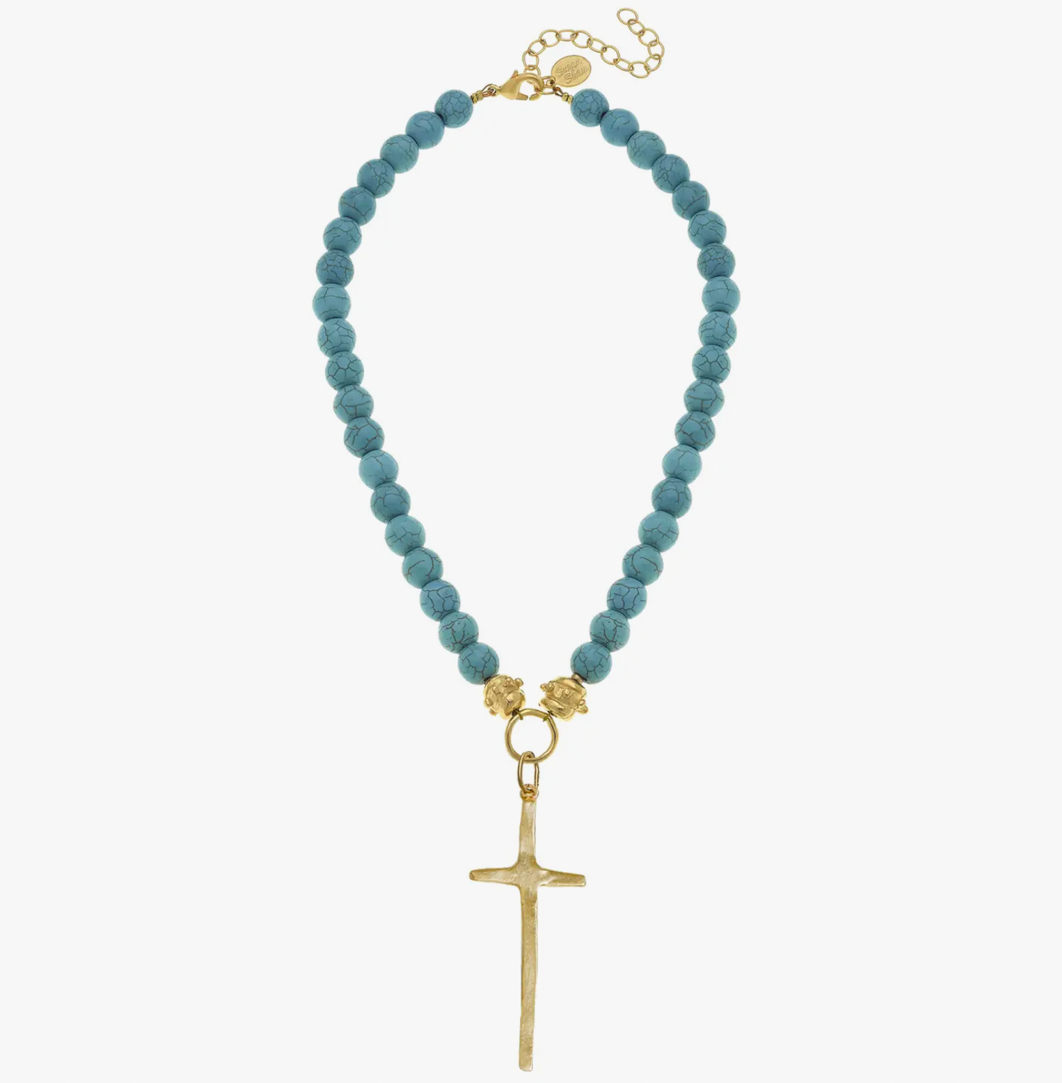 Elongated Cross Turquoise Necklace | Susan Shaw
