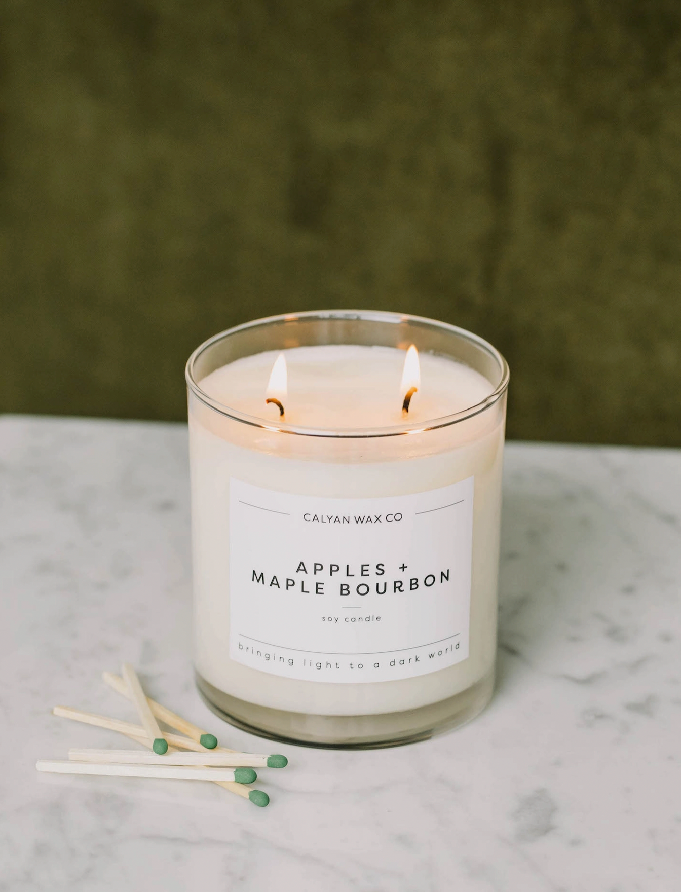 Apples + Maple Bourbon Glass Tumbler Soy Candle