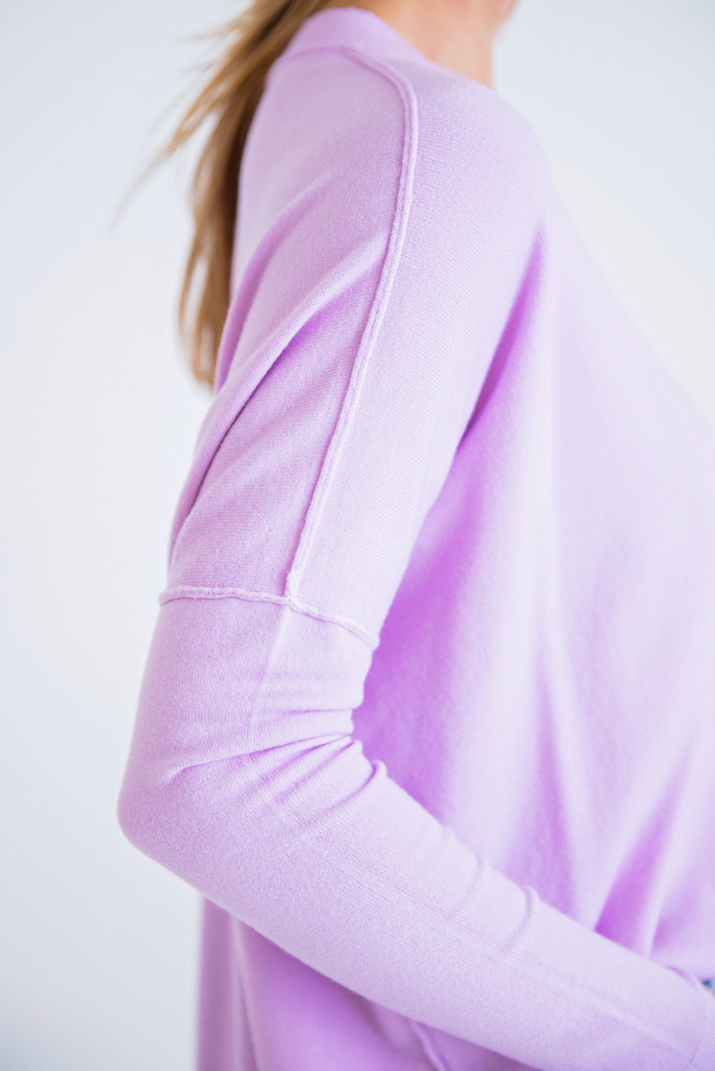 Lavender Novelty Crew Sweater | Karlie