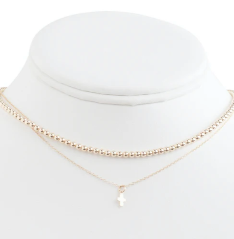 15" Choker Classic Gold 3mm Bead Necklace (N15CLG3)