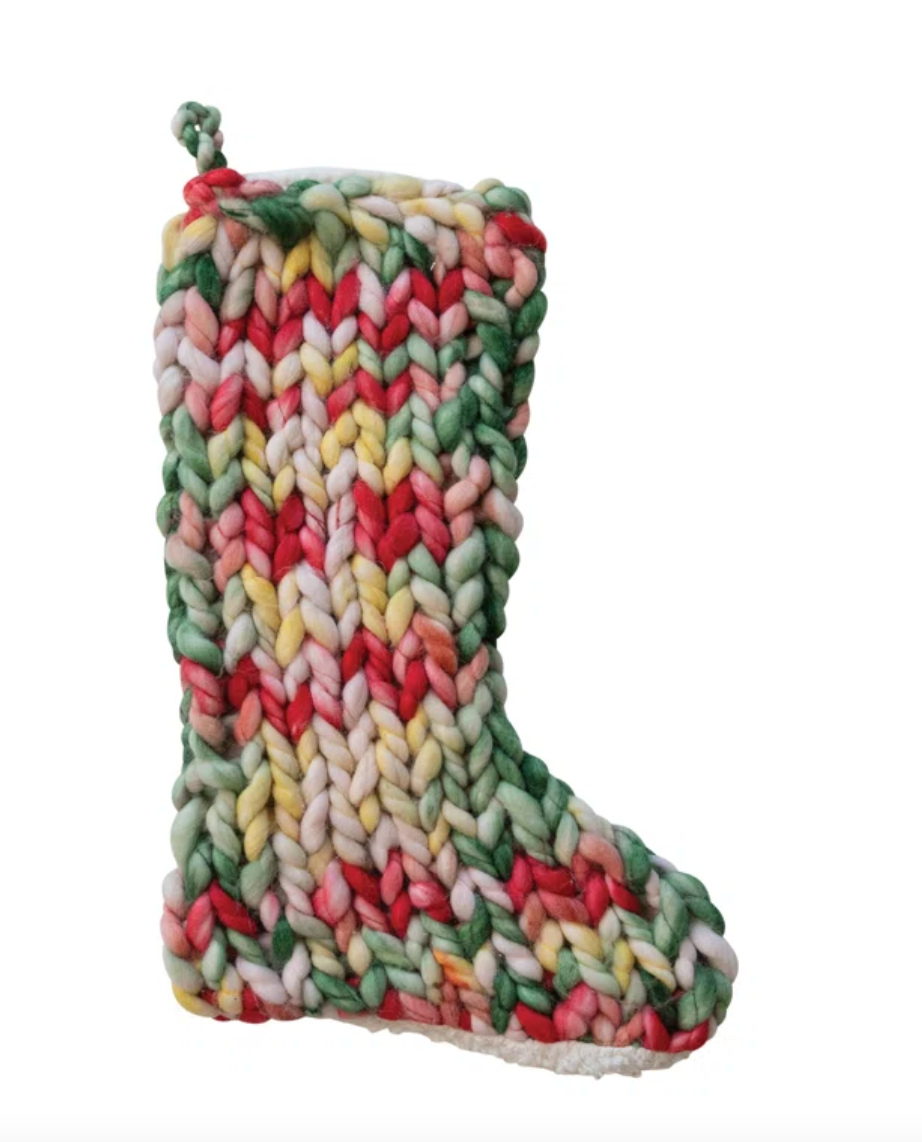 Knit Sherpa Stocking