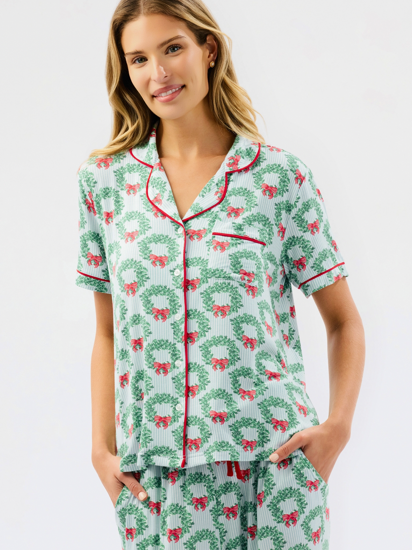 Wreath & Ribbon Pajama Set