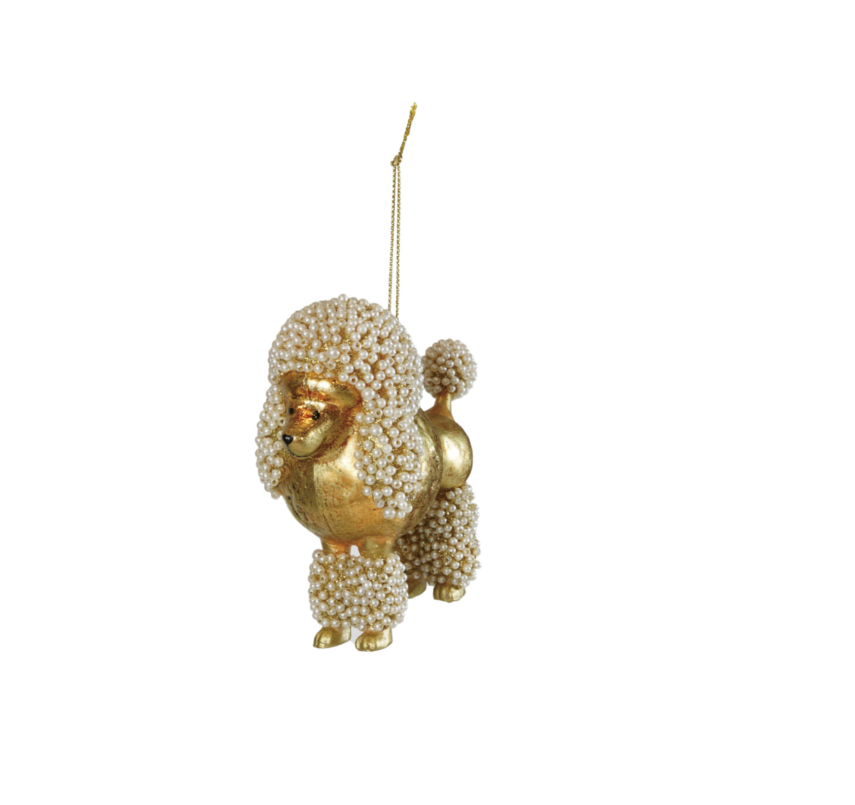 Glass Pearled Poodle Ornament