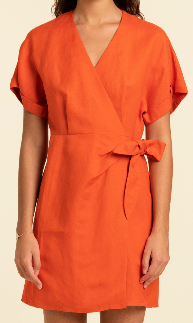 Linen Orange Dress