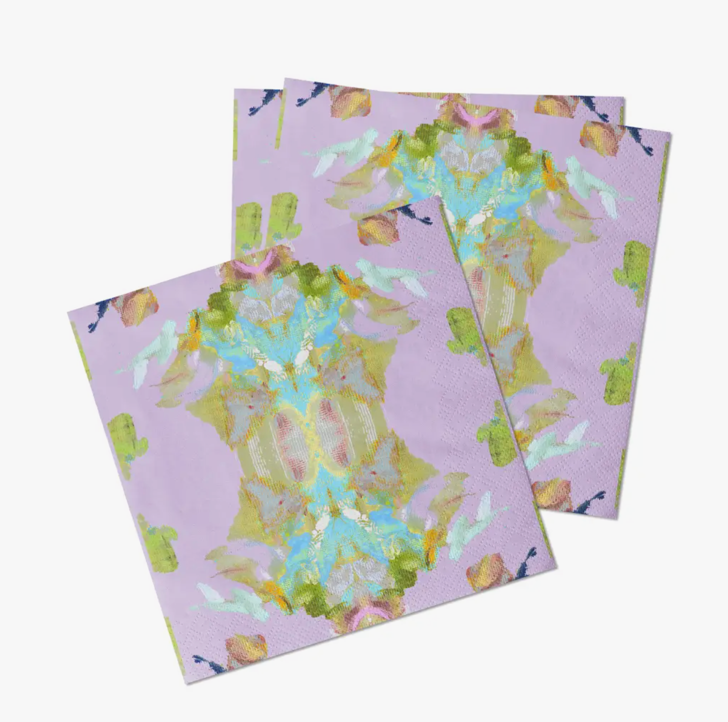 Stained Glass Lavender Cocktail Napkins | Laura Park