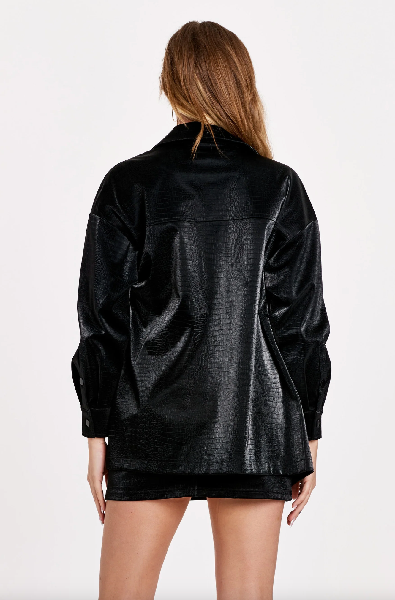 YARA SHIRT JACKET BLACK EMBOSSED