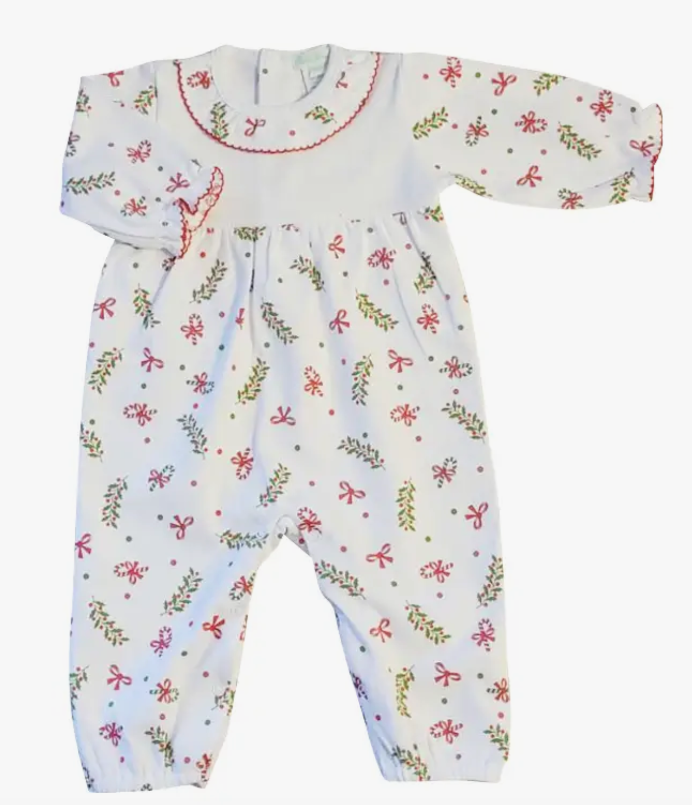 Candy Canes & Bows Baby Girl Romper