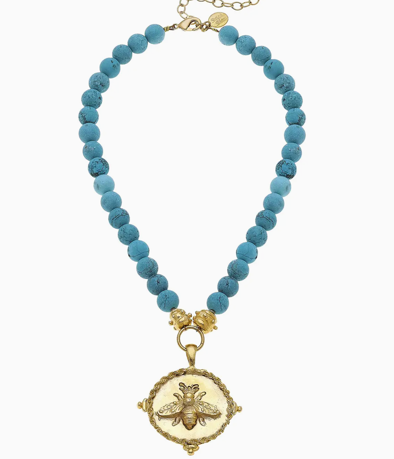 Gold Bee Turquoise Necklace
