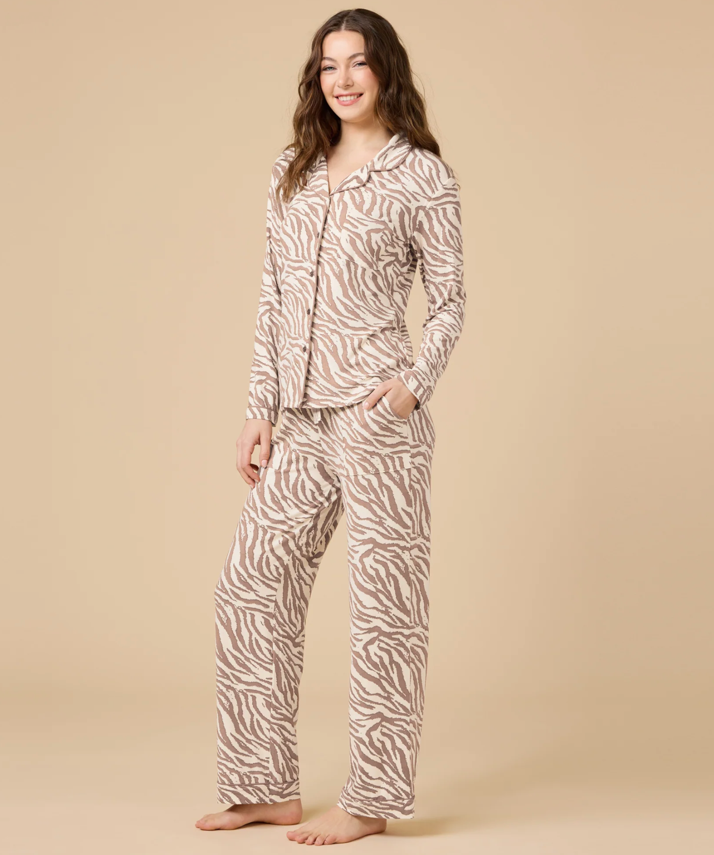 Zebra Long Sleeve & Pant PJ Set
