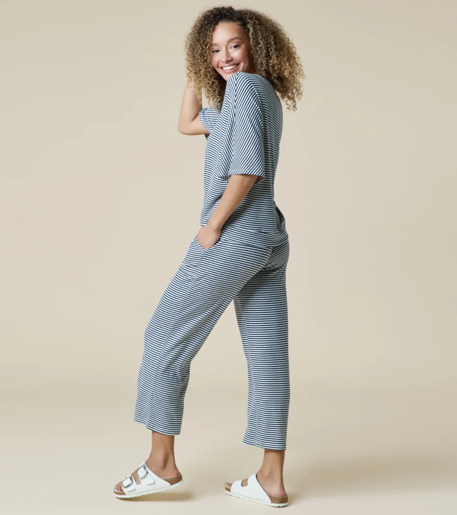 Midnight Stripe Dream Capri Set