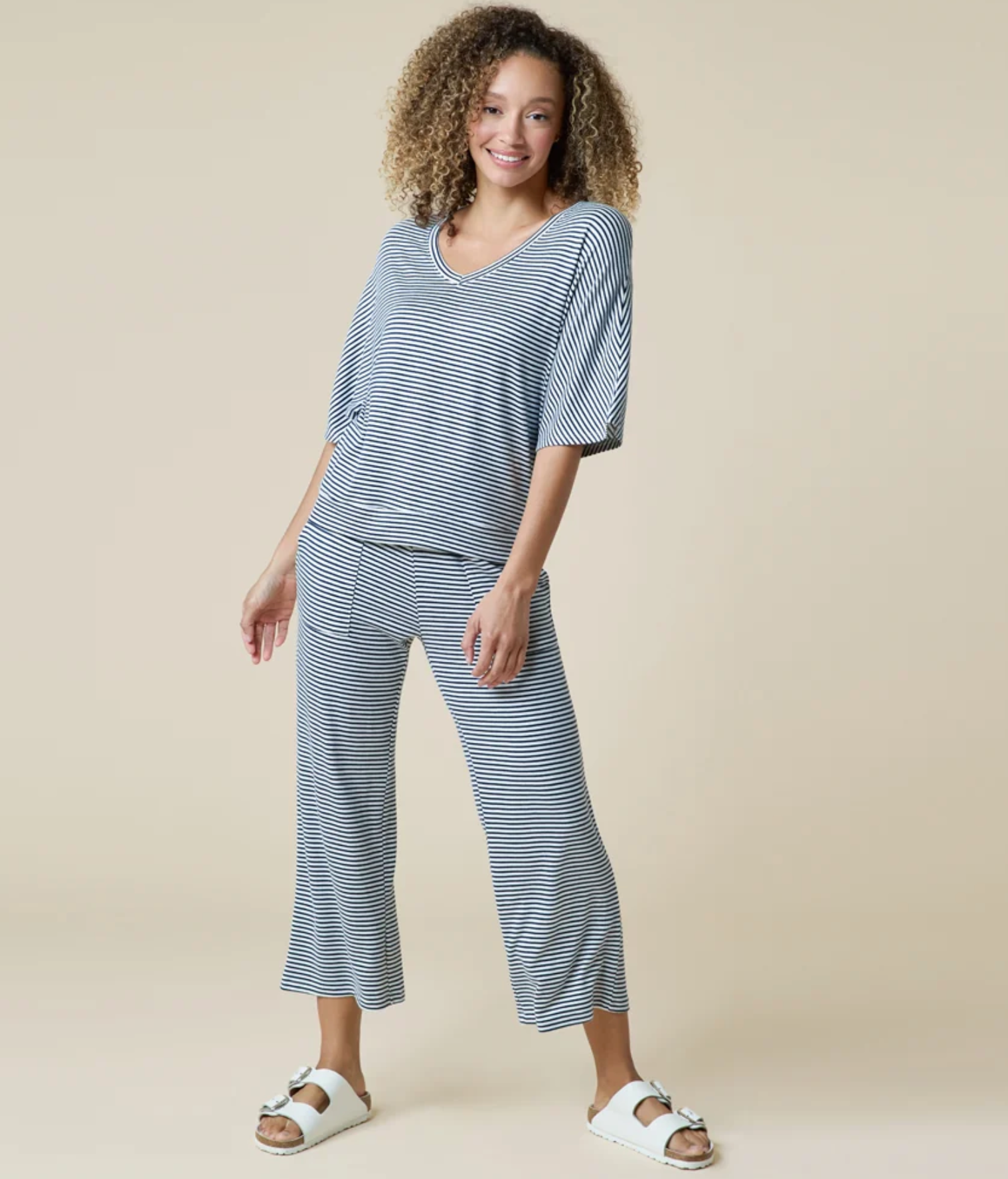 Midnight Stripe Dream Capri Set
