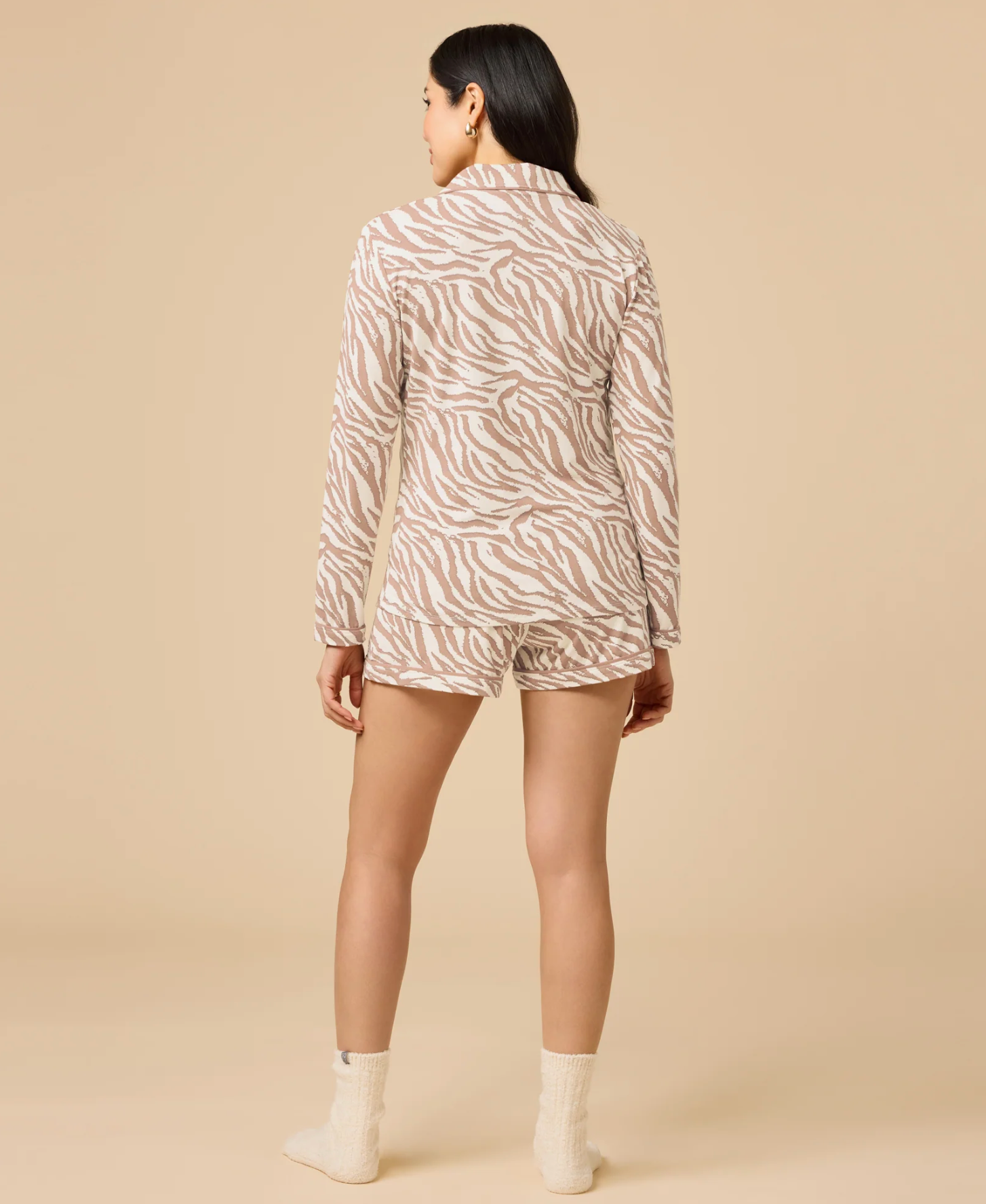 Zebra Long Sleeve & Shorts PJ Set