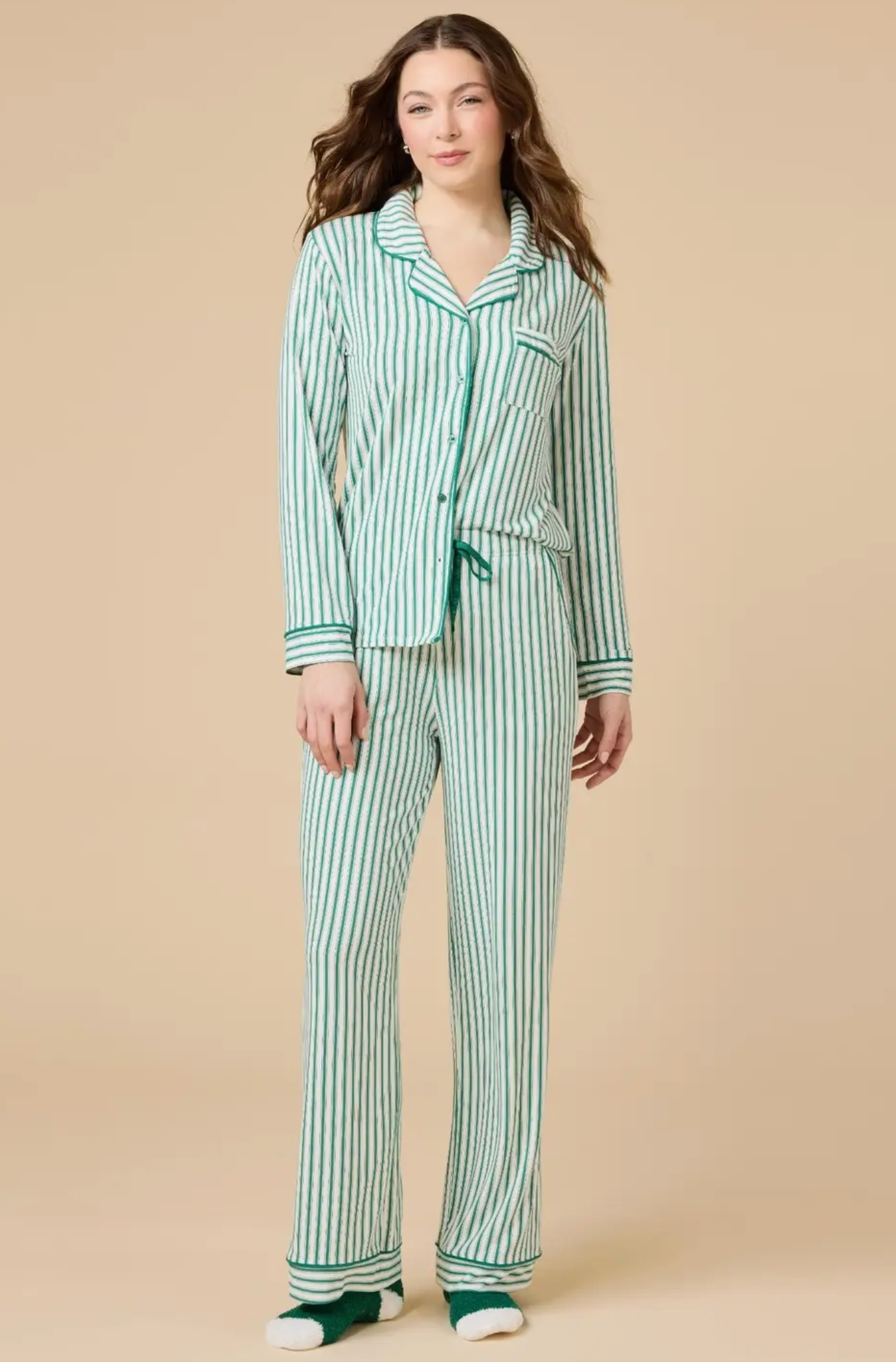 Green Stripe Aria PJ Set