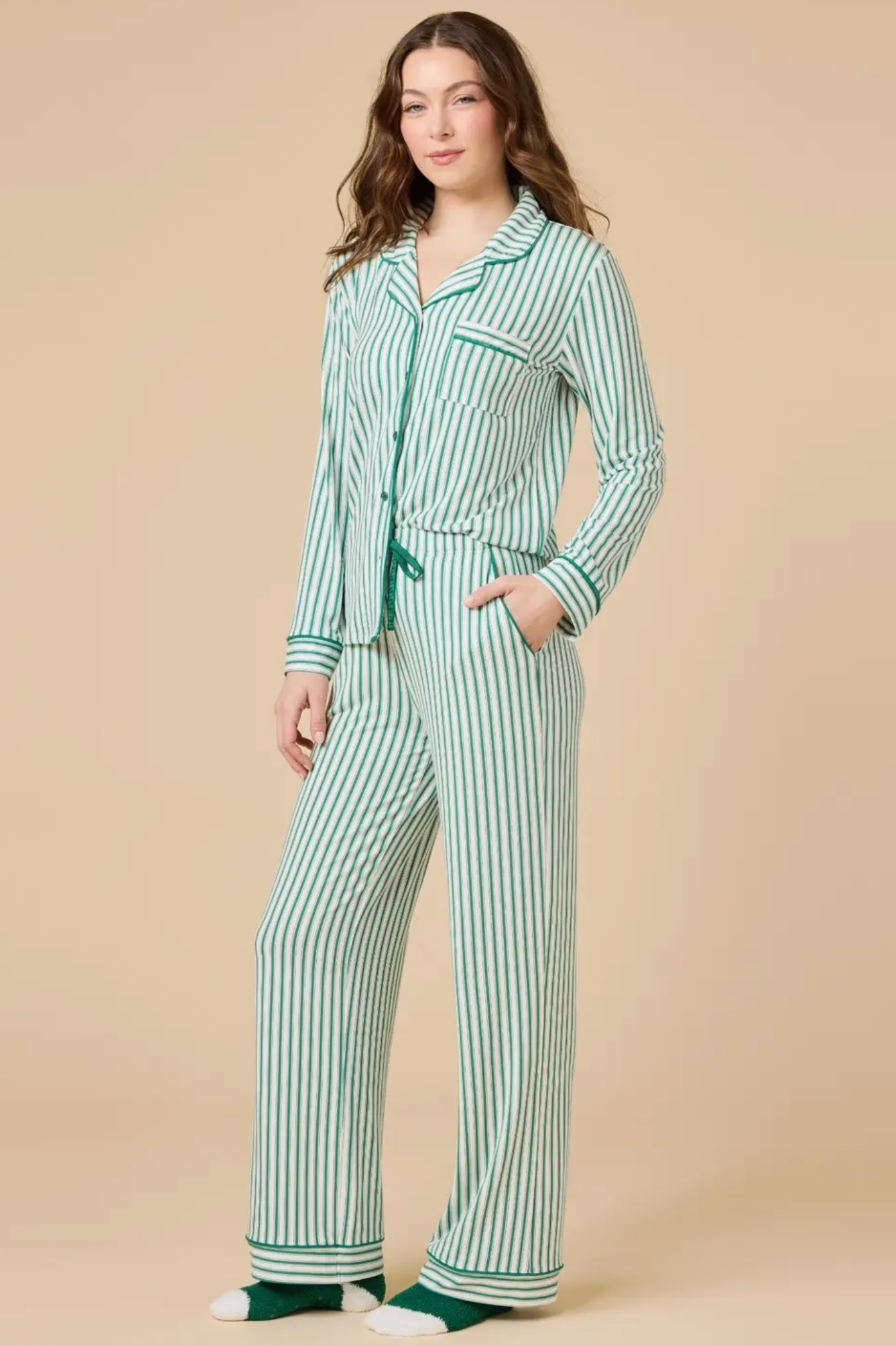 Green Stripe Aria PJ Set