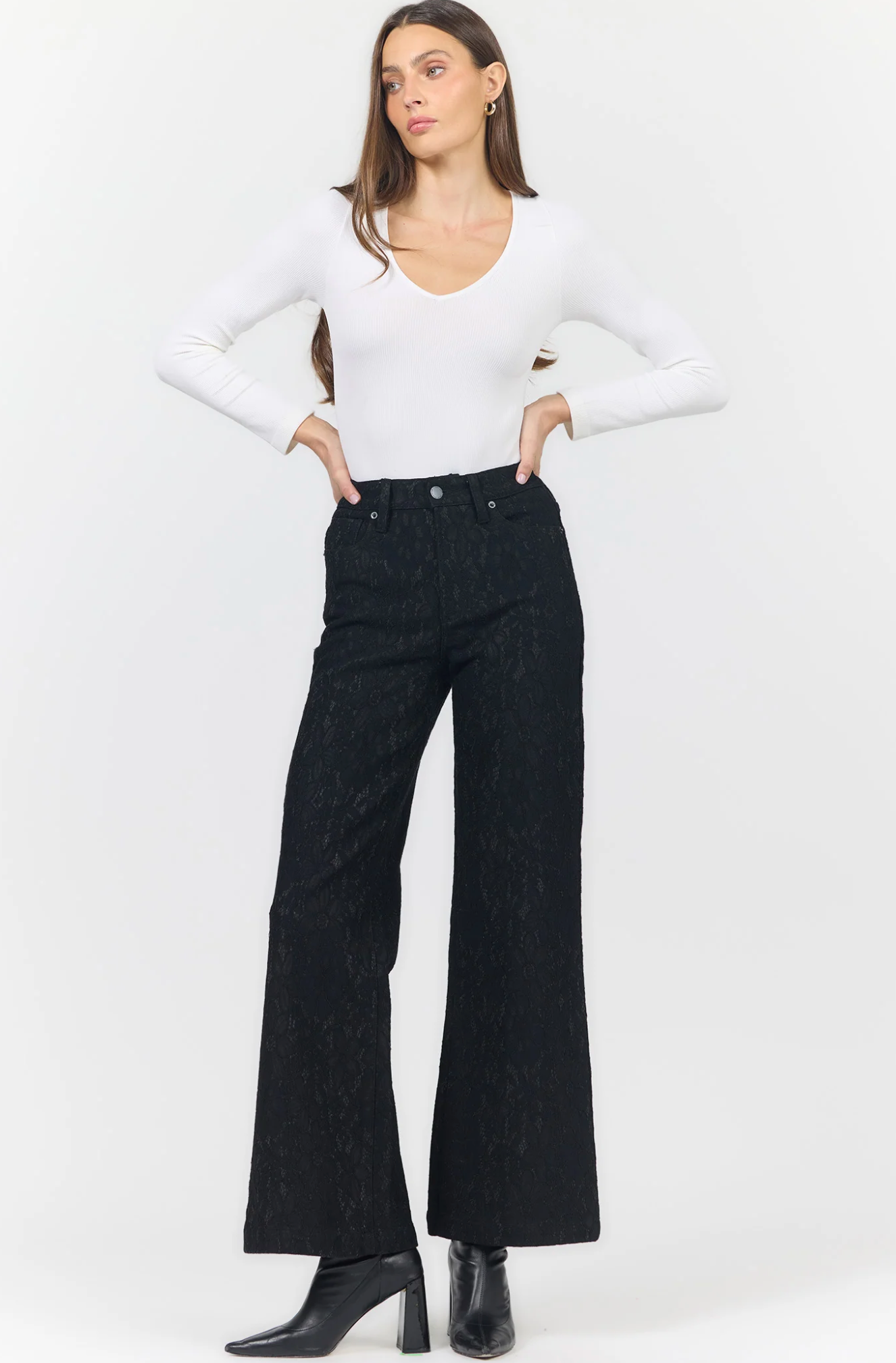 Black Lace Fiona Jeans