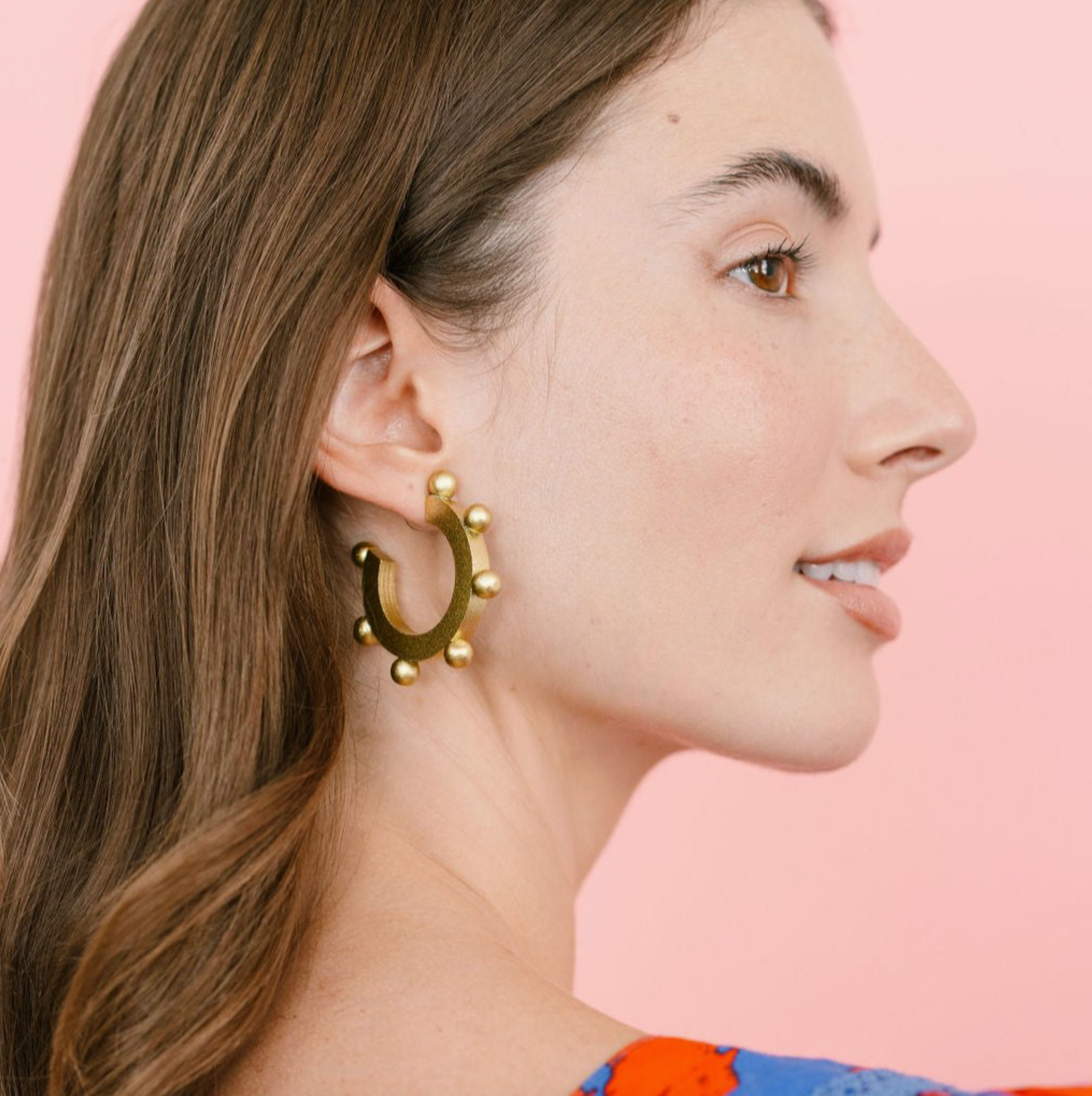 Gold Metallic Bead Hoops