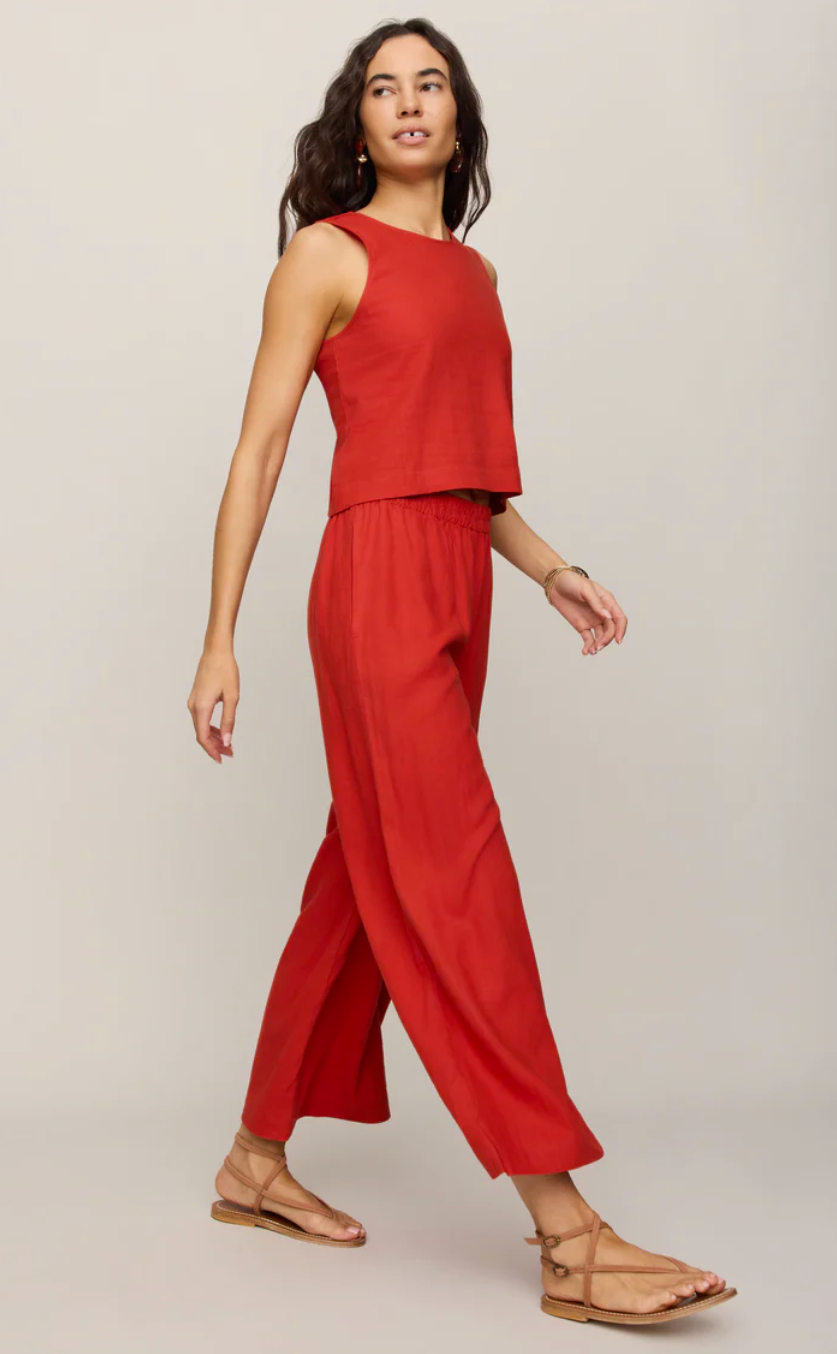 Chili Pepper Sloane Linen Top