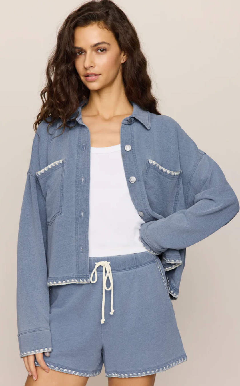 Santorini Hunter Whipstitch Denim Short