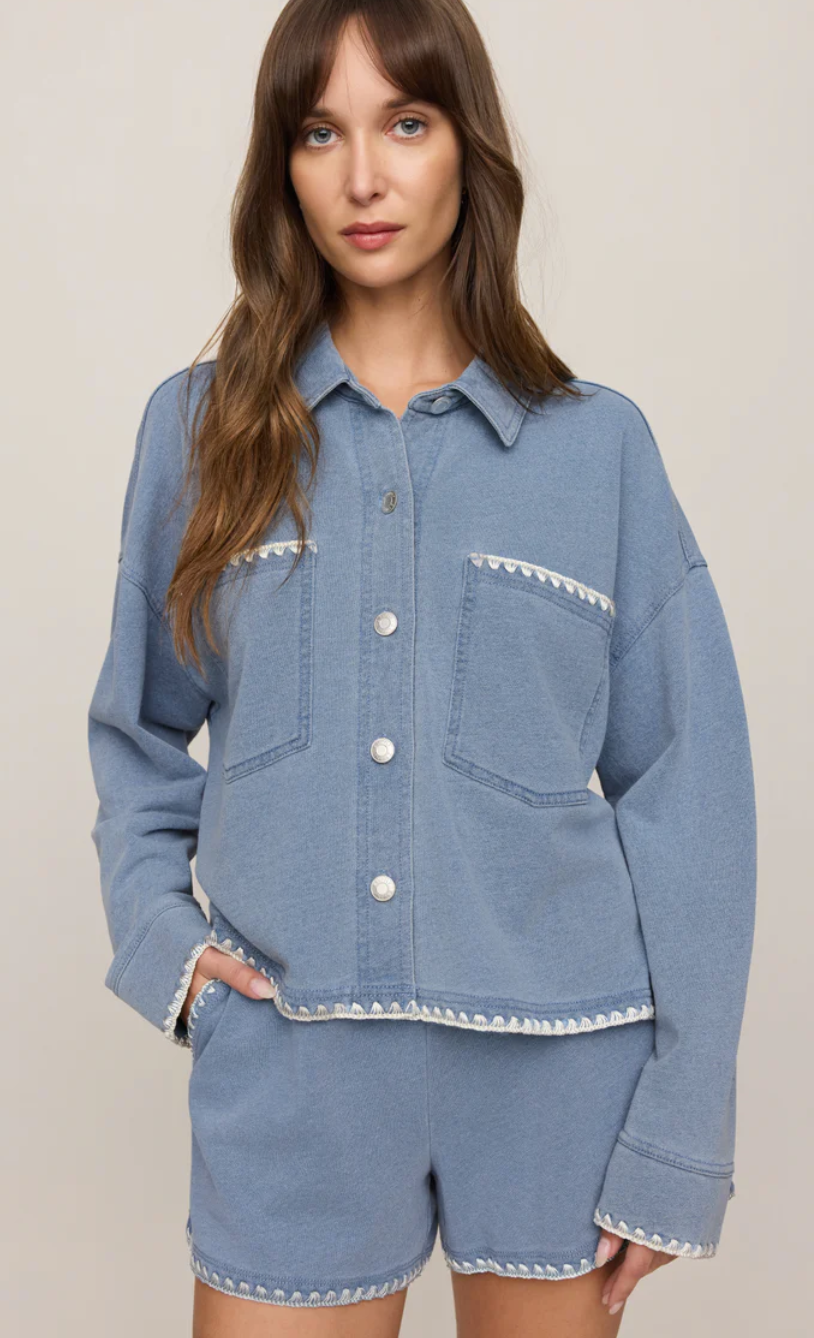 Santorini All Day Crop Whipstitch Jacket