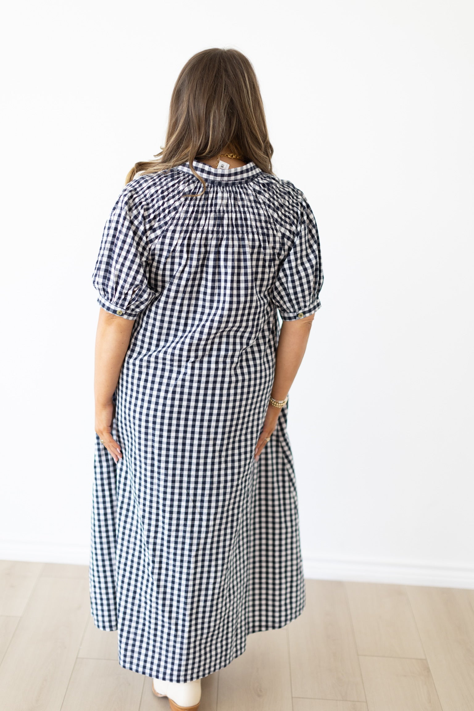 Navy Gingham Oasis Dress