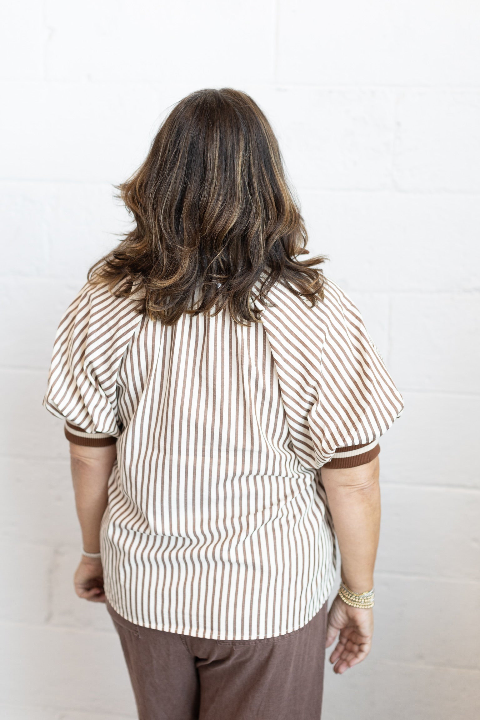 Charlotte Stripe Zip Top