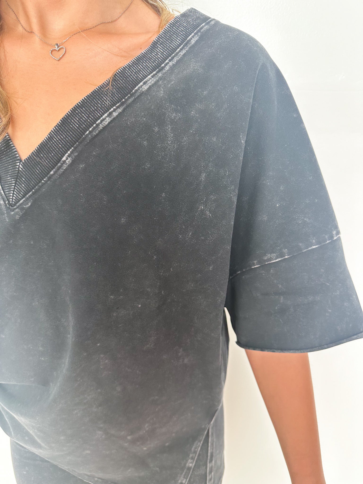 Hot Hot Washed Oversized Charcoal Tee