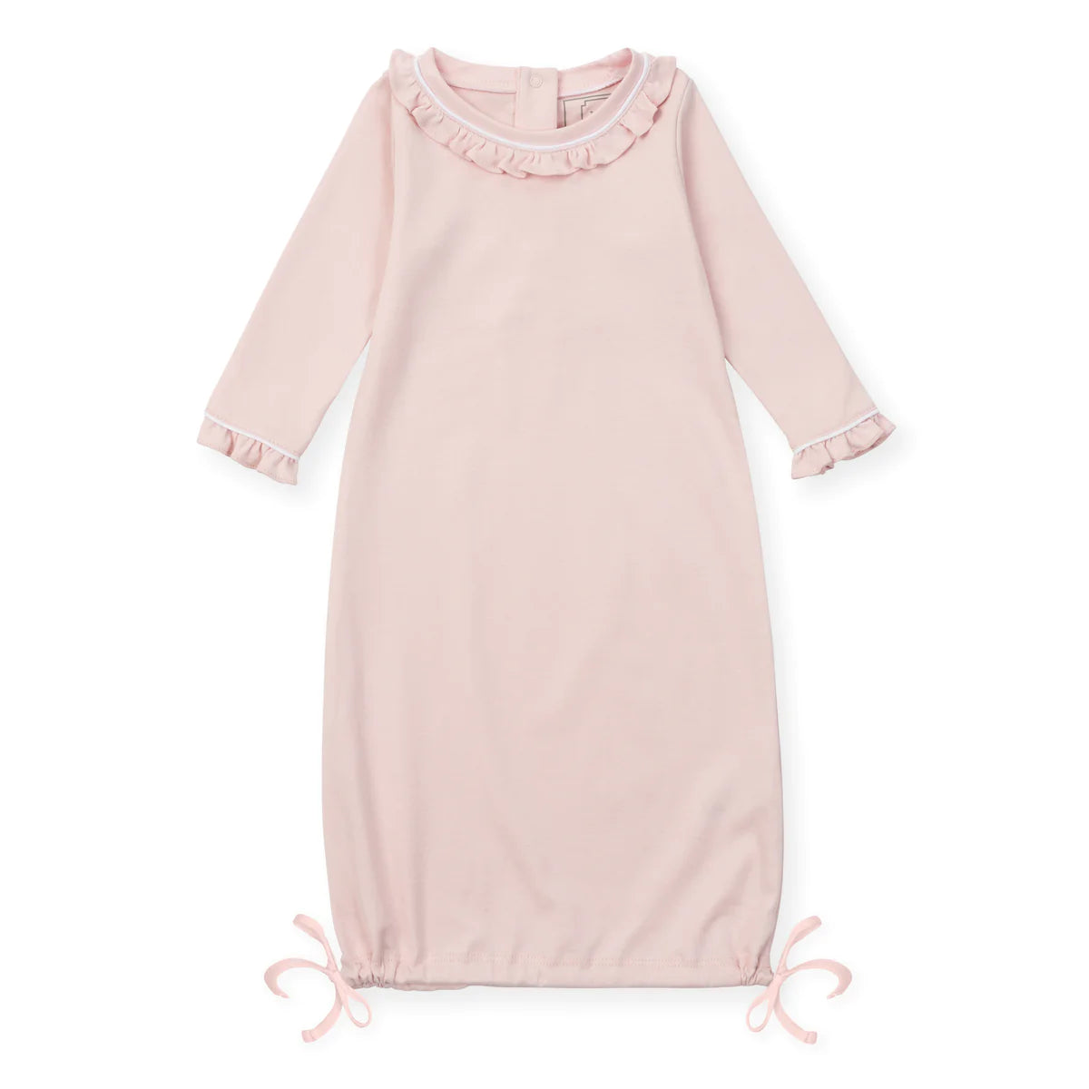 GEORGIA PIMA COTTON DAYGOWN FOR GIRLS - LIGHT PINK WITH WHITE PIPING