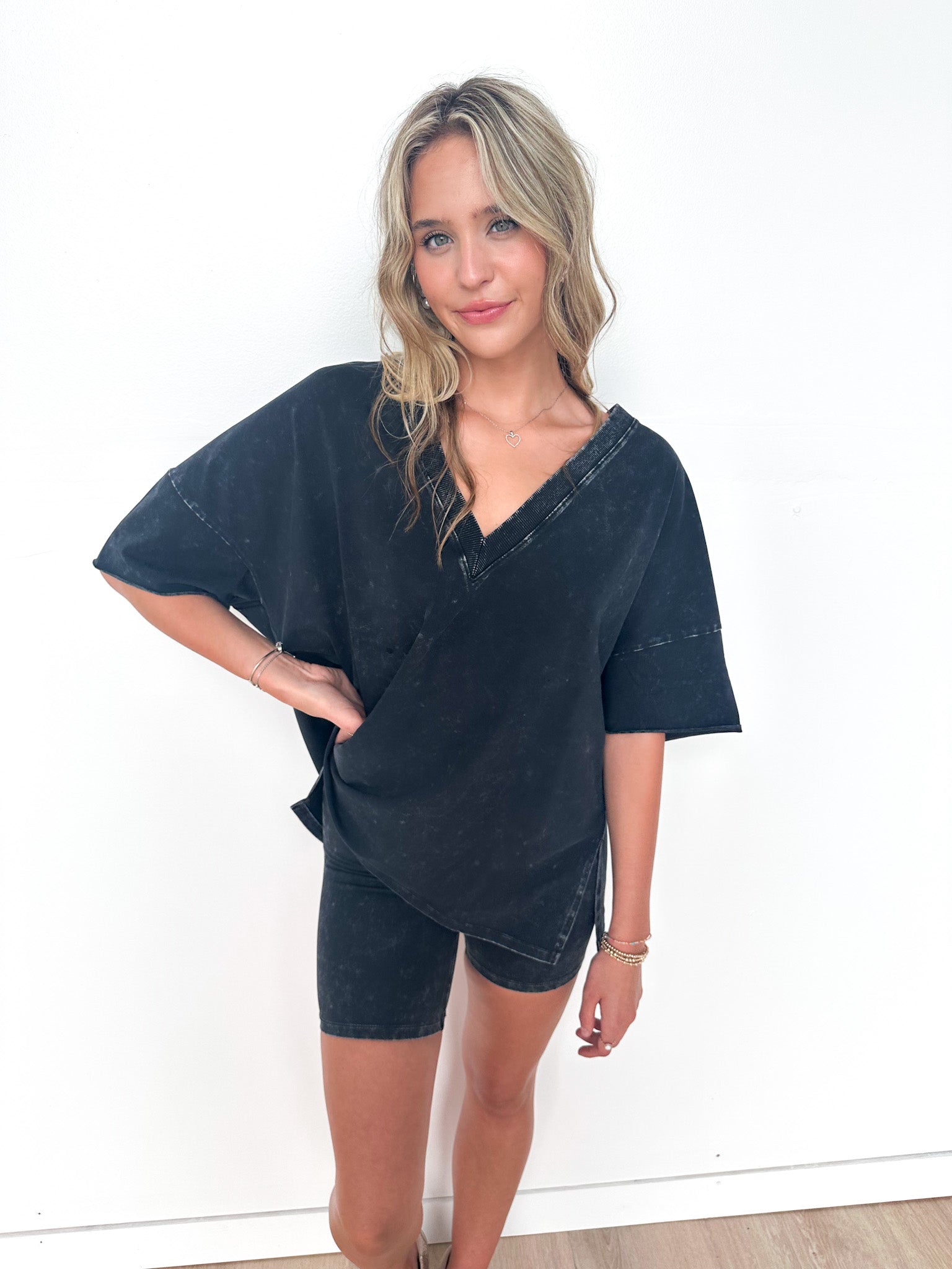 Hot Hot Washed Oversized Charcoal Tee