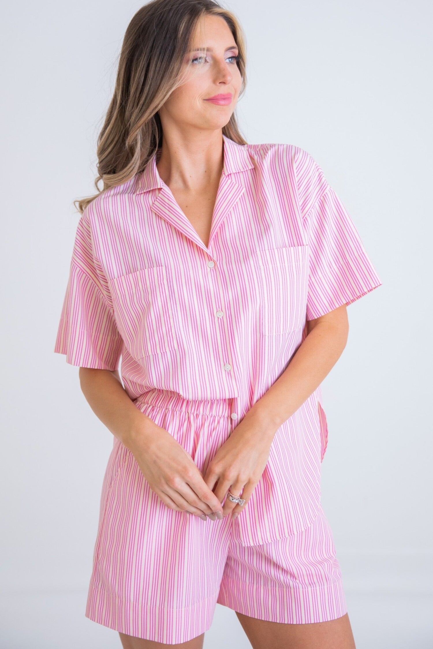 Karlie | Stripe Poplin Shirt