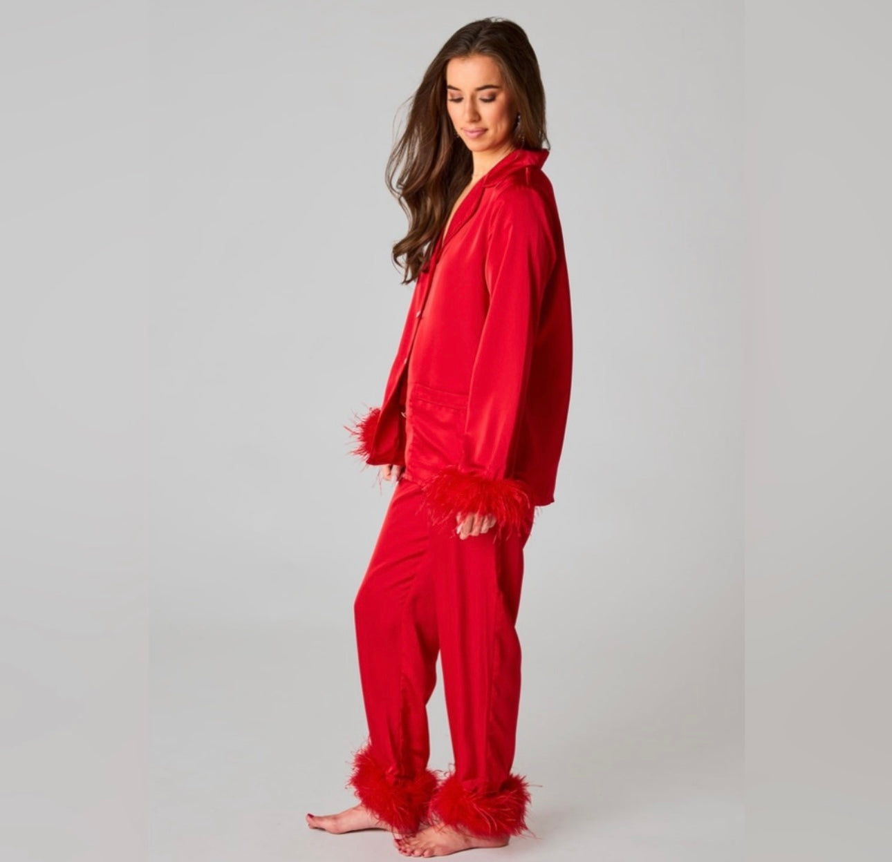 Buddy Love Red Feathers PJ Set