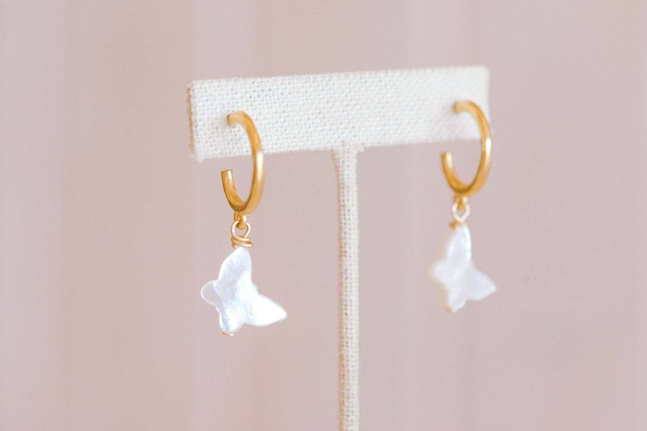 Matte Gold Butterfly Hoop | Kori Green