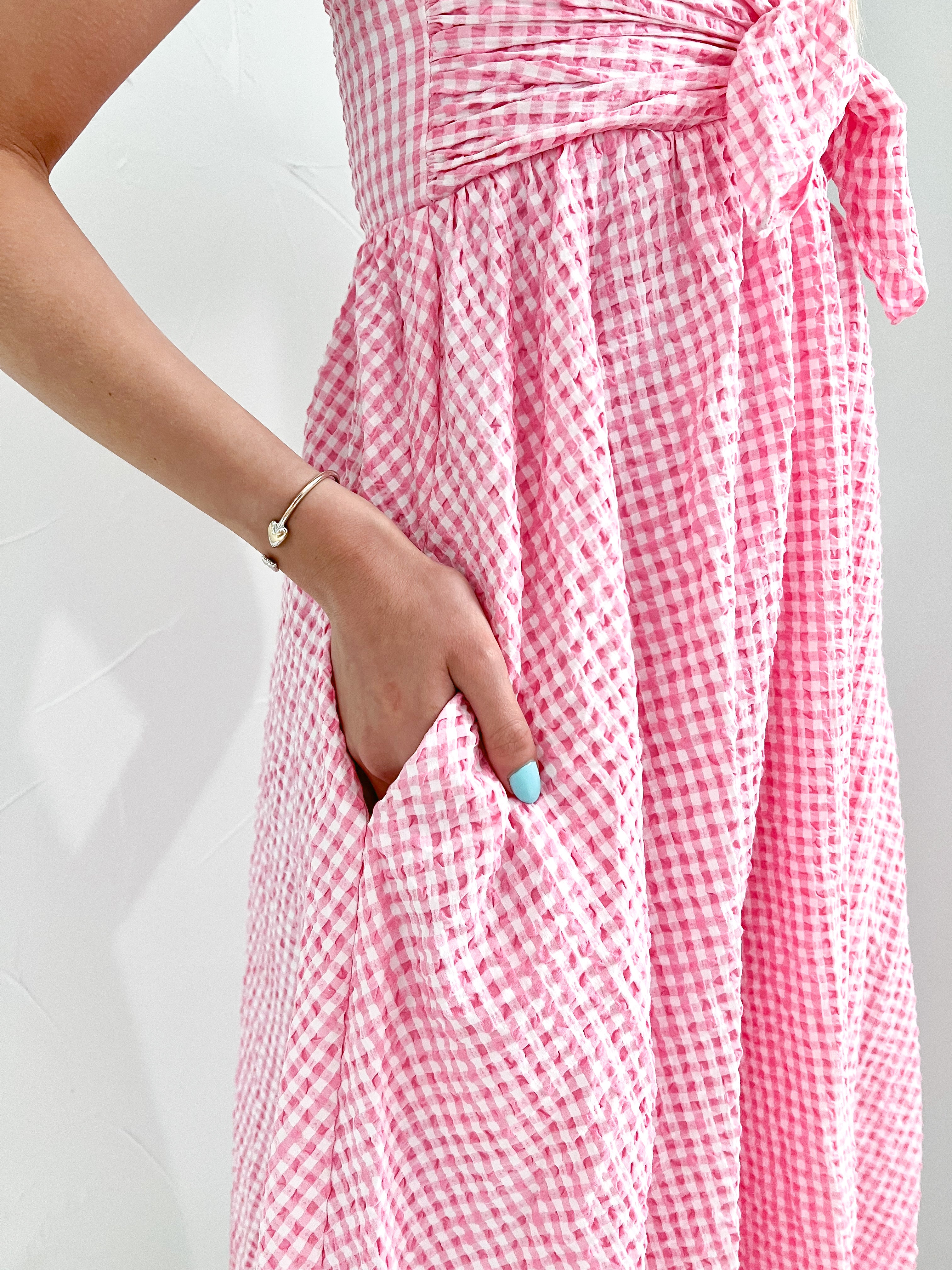 Kenny Pink Gingham Maxi