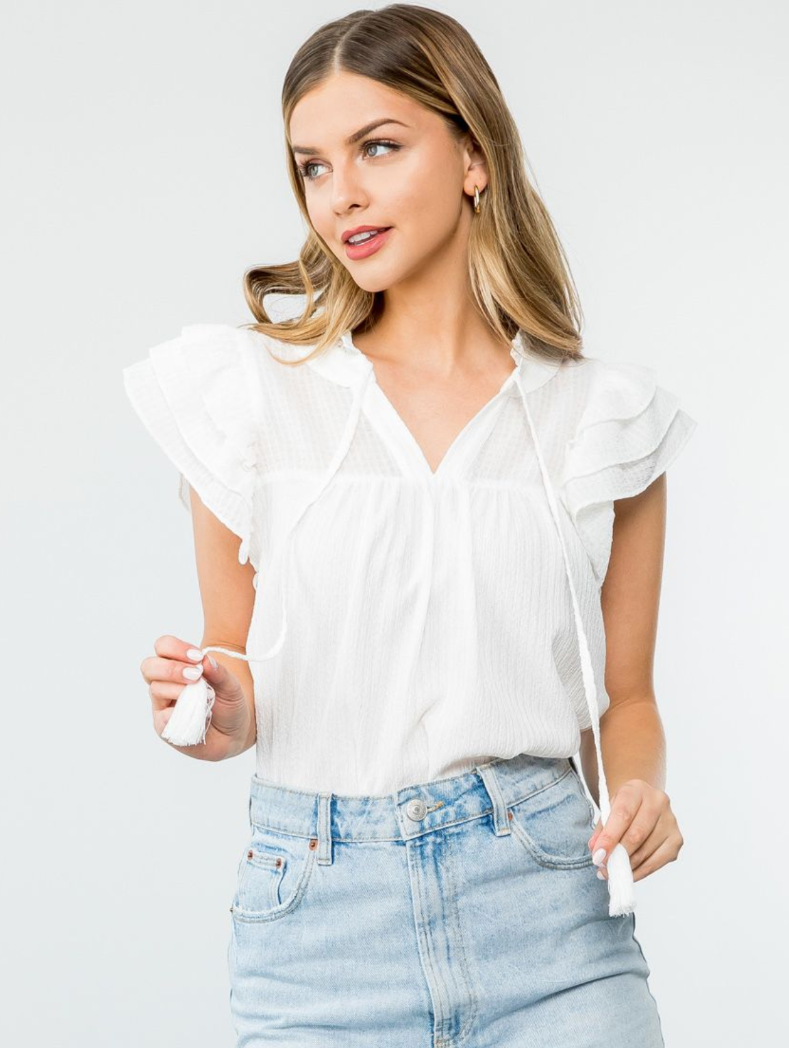 White hot sale tassel sweater