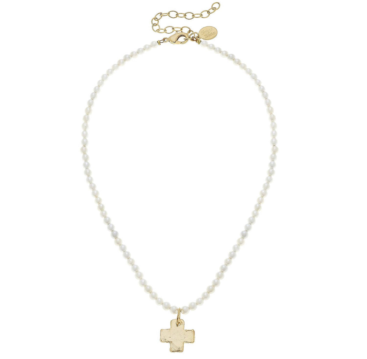 Susan Shaw Freshwater Pearl Cross Necklace