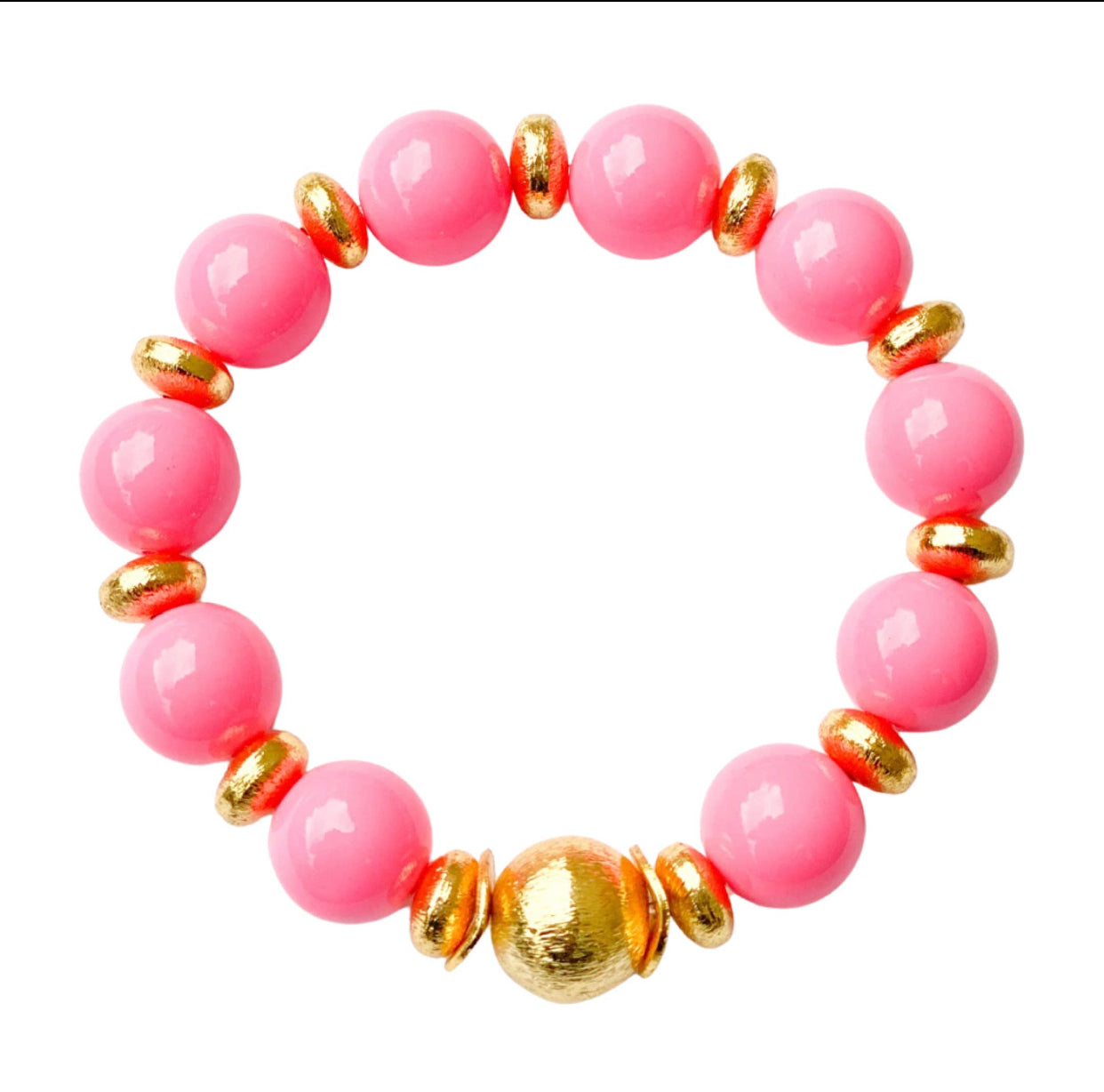 Bubble Gum Pink & Gold Bracelet